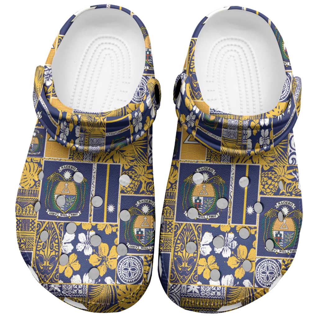 Ekamawir omo Nauru Clogs Shoes Pacific Patchwork Xmas Vibes - Polynesian Pride