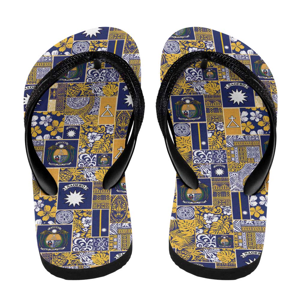 Ekamawir omo Nauru Flip Flops Pacific Patchwork Xmas Vibes - Polynesian Pride