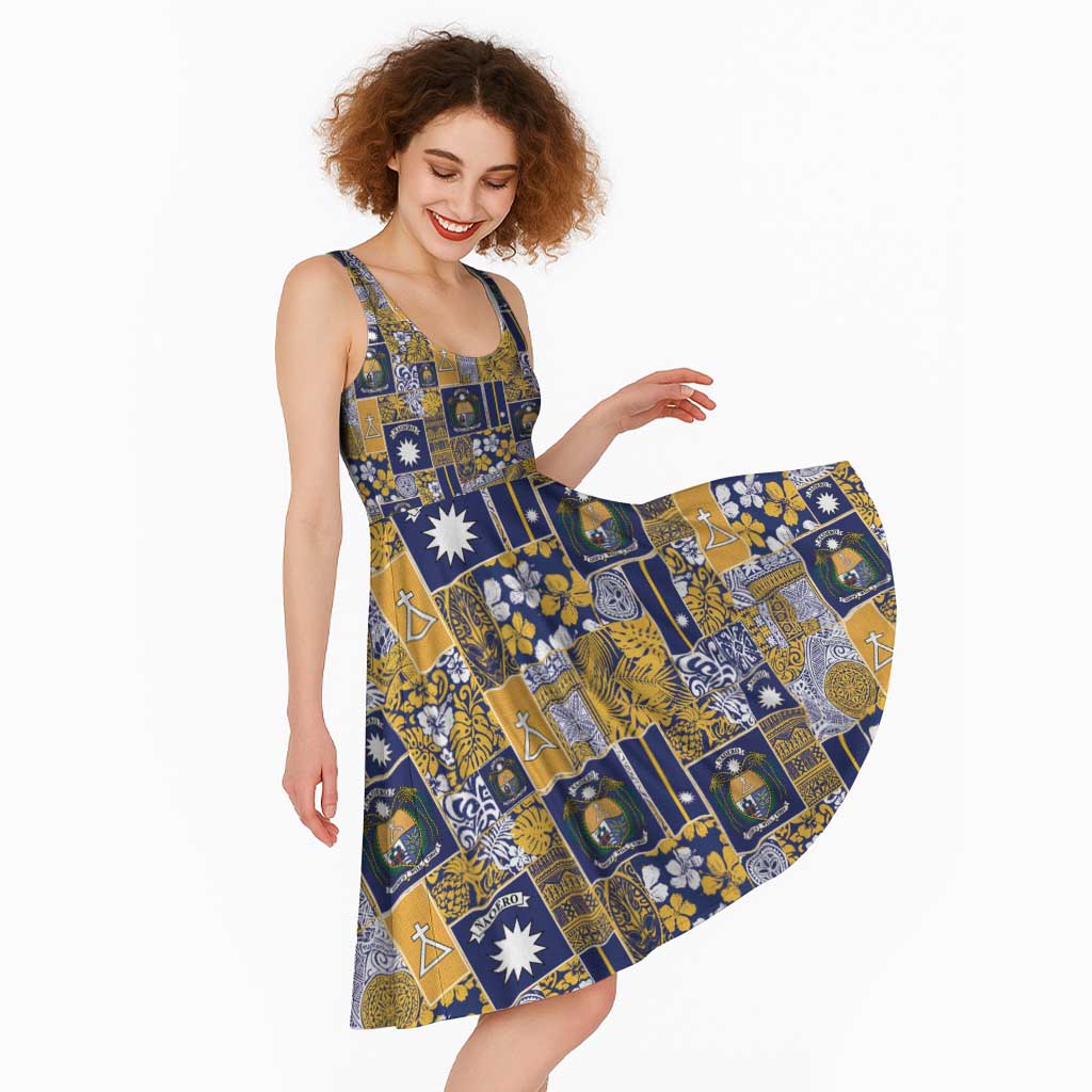 Ekamawir omo Nauru Midi Dress Pacific Patchwork Xmas Vibes - Polynesian Pride