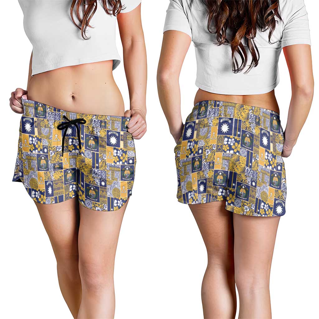 Ekamawir omo Nauru Shorts for Women Pacific Patchwork Xmas Vibes - Polynesian Pride