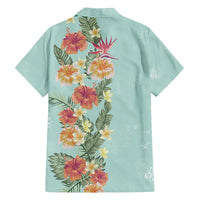 Hawaii Tropical Family Matching Outfit Hibiscus Flowers Polynesian Off Shoulder Long Sleeve Dress And Shirt Family Set - Polynesian Pride