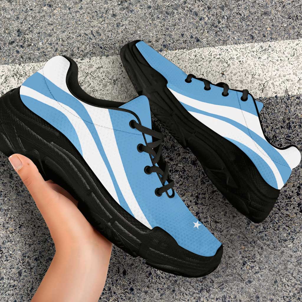 Federated States Of Micronesia Chunky Sneakers Flag-Inspired Curve Style