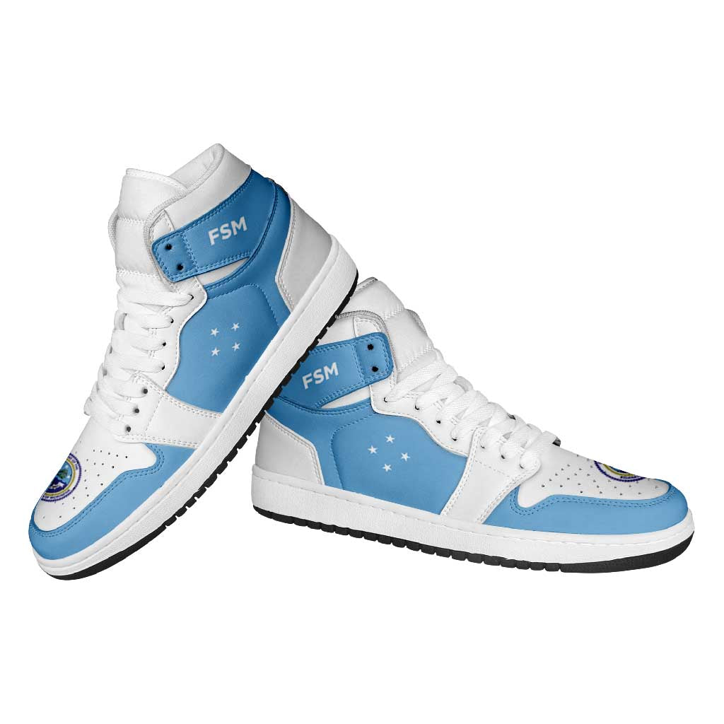 Federated States Of Micronesia High Sneakers AJ1 Coat Of Arms Flag Inspired
