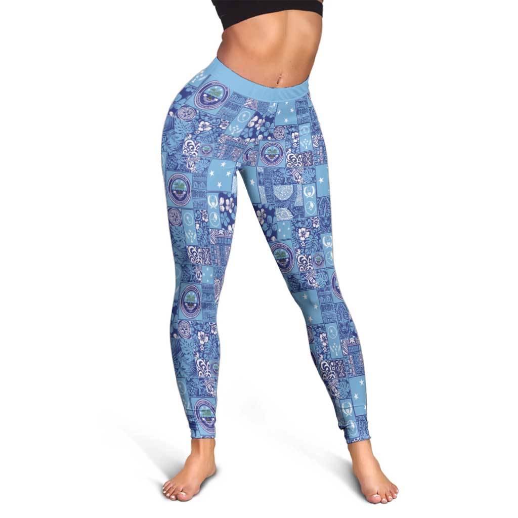 Federated States of Micronesia Merry Christmas Leggings Pacific Patchwork Xmas Vibes - Polynesian Pride