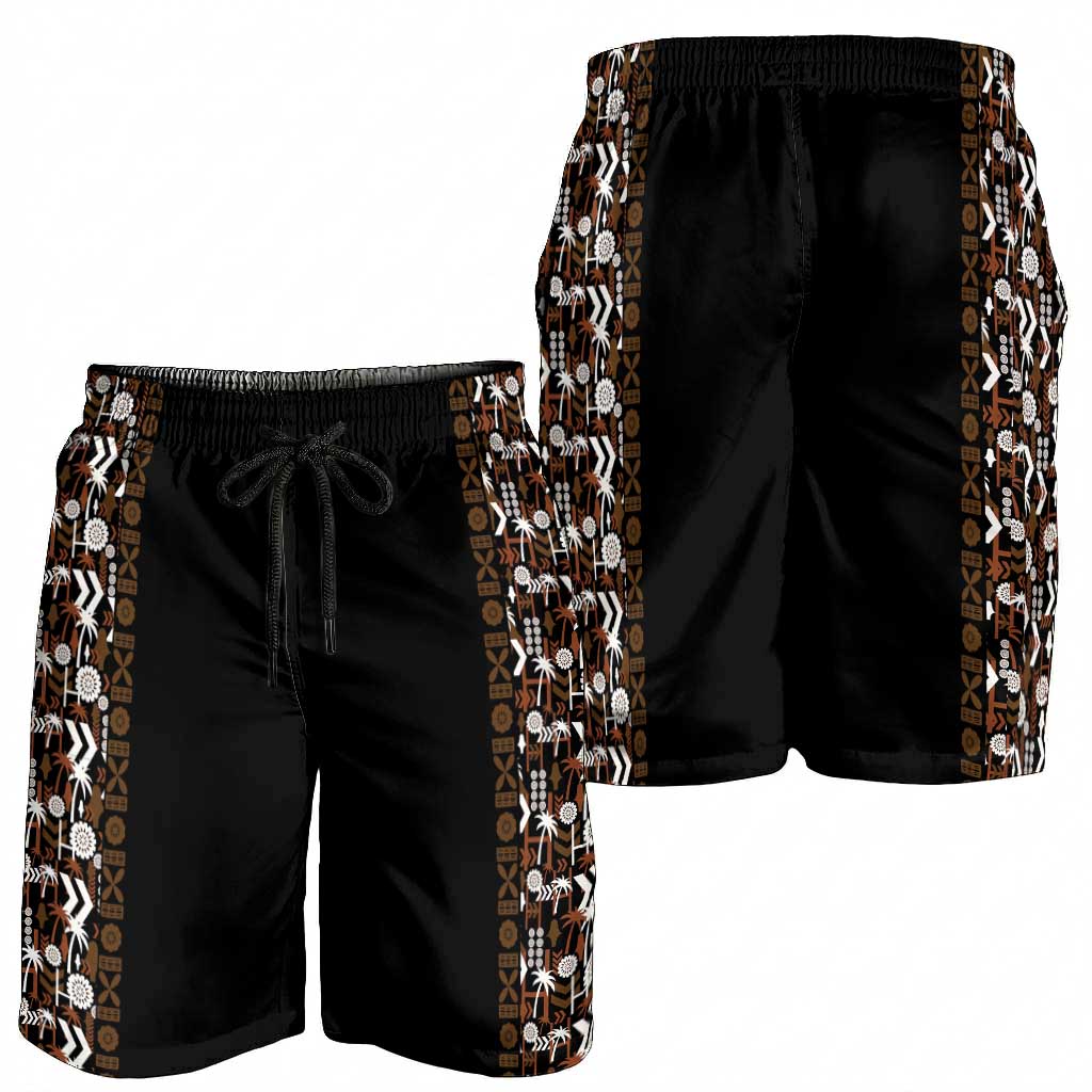 Fiji Bati Shorts for Men Masi-inspired Tapa Pattern