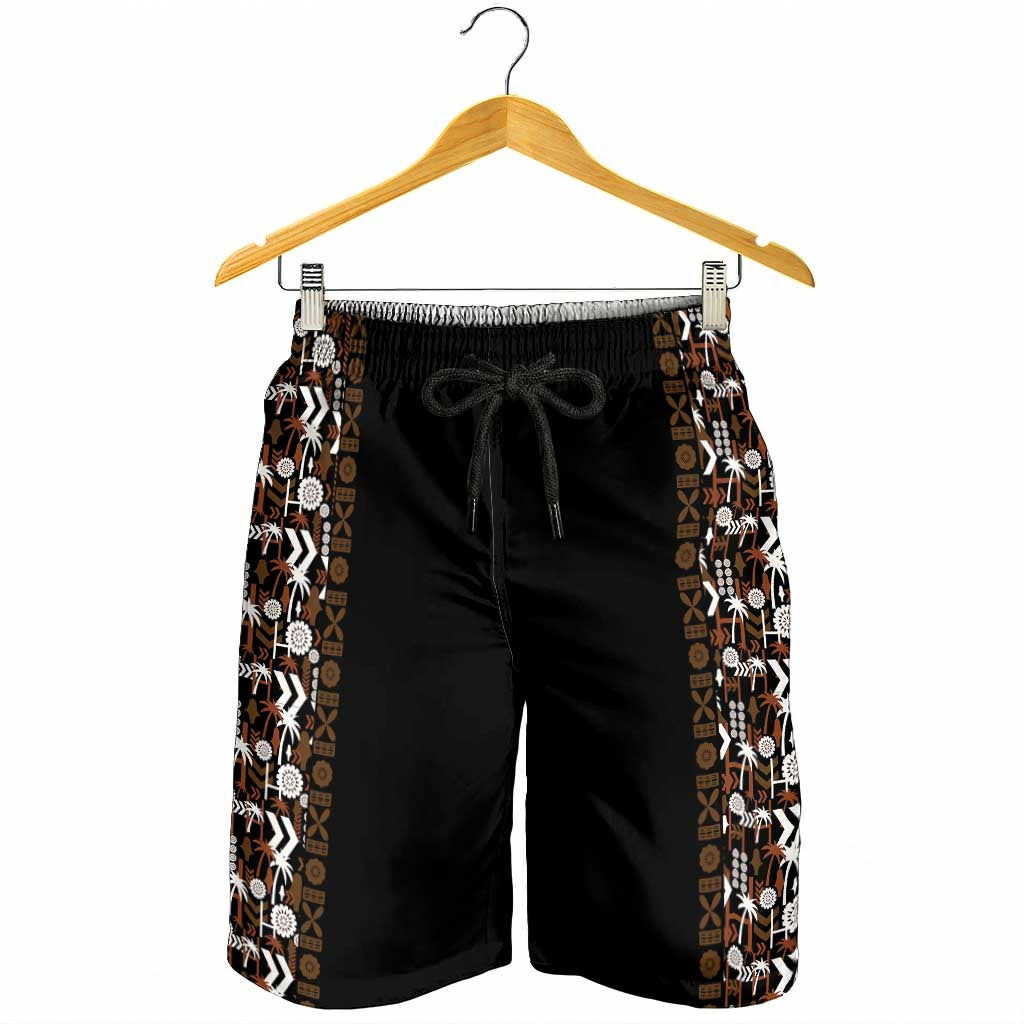 Fiji Bati Shorts for Men Masi-inspired Tapa Pattern