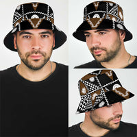 Fiji Brown Masi Pattern Bucket Hat Fijian Tapa