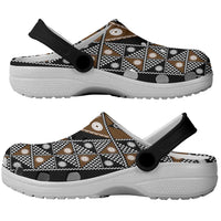 Fiji Brown Masi Pattern Clogs Shoes Fijian Tapa