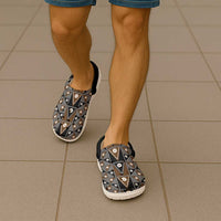 Fiji Brown Masi Pattern Clogs Shoes Fijian Tapa