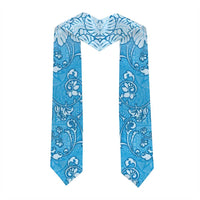 Fiji Graduation Stole Fijian Tapa Pattern Blue