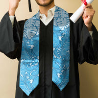 Fiji Graduation Stole Fijian Tapa Pattern Blue
