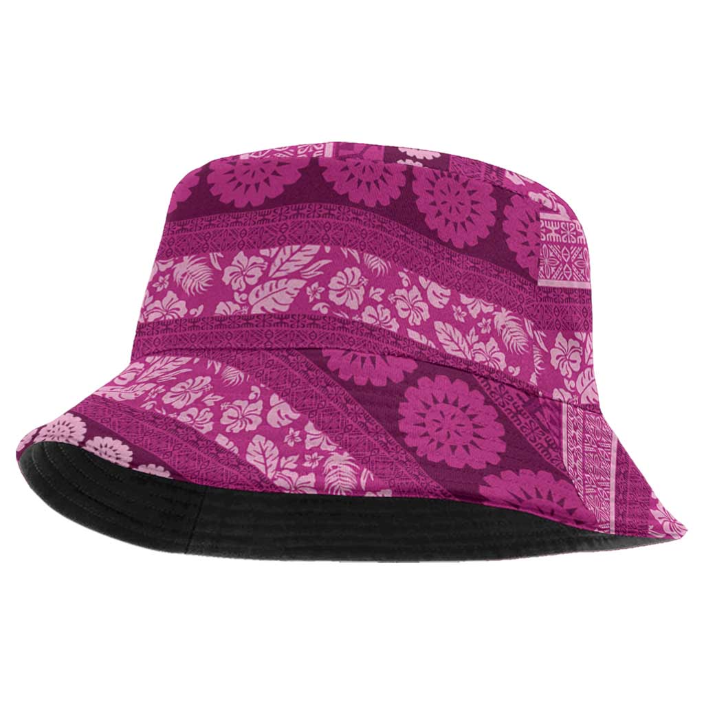 Fiji Marau na Kerisimasi Bucket Hat Pink Tapa Masi Inspired Christmas - Polynesian Pride