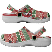 Fiji Marau na Kerisimasi Clogs Shoes Red Tagimoucia Tapa Masi Tribal - Polynesian Pride