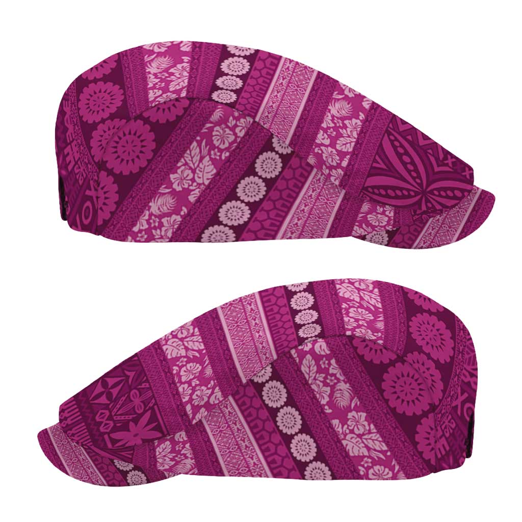 Fiji Marau na Kerisimasi Jeff Hat Pink Tapa Masi Inspired Christmas - Polynesian Pride