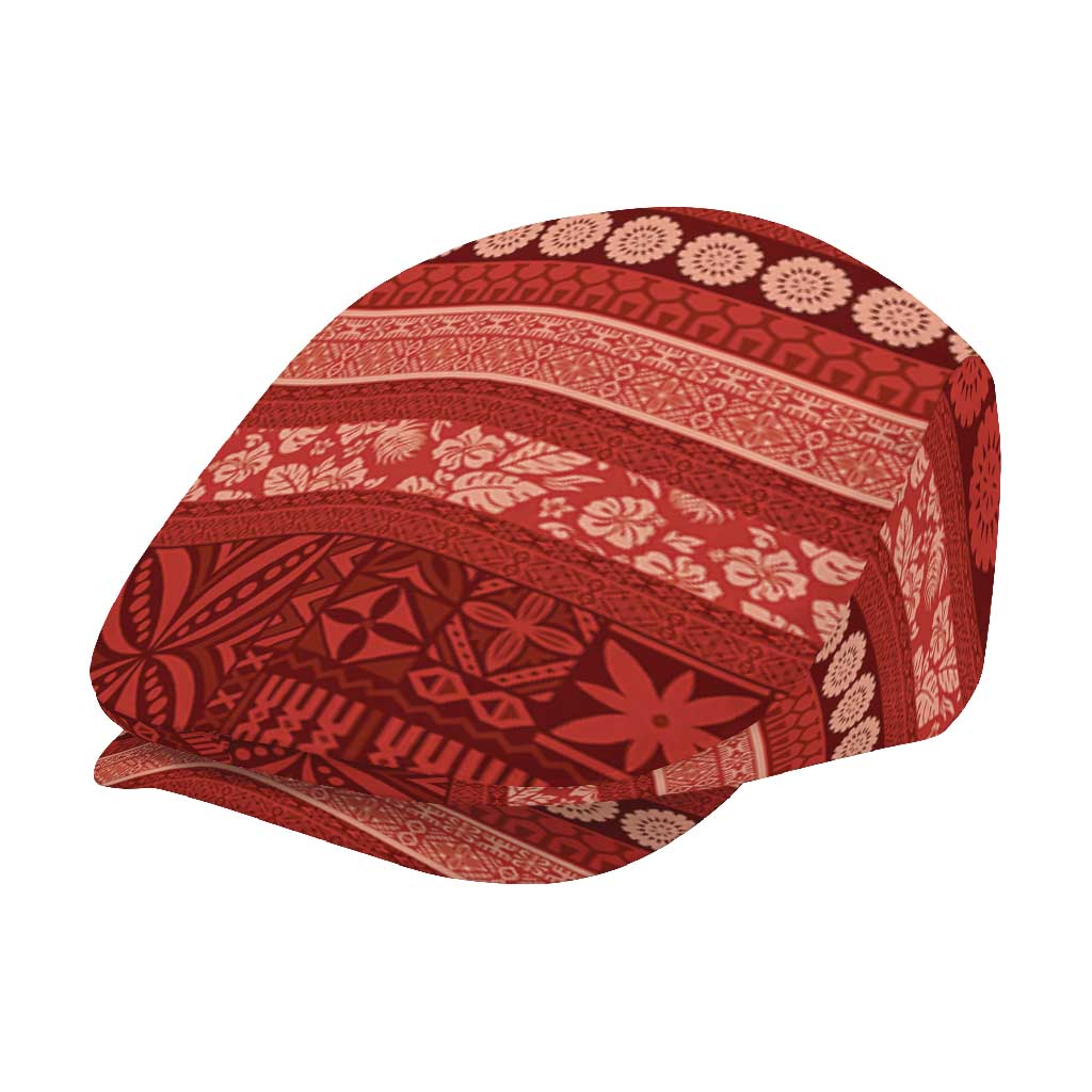 Fiji Marau na Kerisimasi Jeff Hat Red Tapa Masi Inspired Christmas - Polynesian Pride