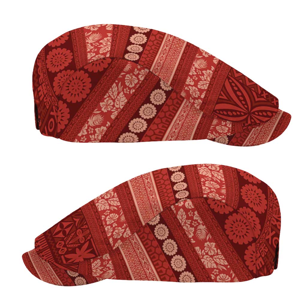 Fiji Marau na Kerisimasi Jeff Hat Red Tapa Masi Inspired Christmas - Polynesian Pride