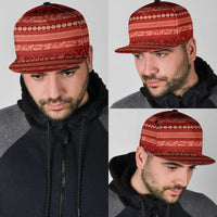 Fiji Marau na Kerisimasi Snapback Cap Red Tapa Masi Inspired Christmas - Polynesian Pride