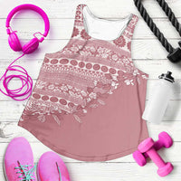 Fiji Marau na Kerisimasi Women Racerback Tank Dusty Rose Tagimoucia Tapa Masi Tribal LT9 Pink - Polynesian Pride