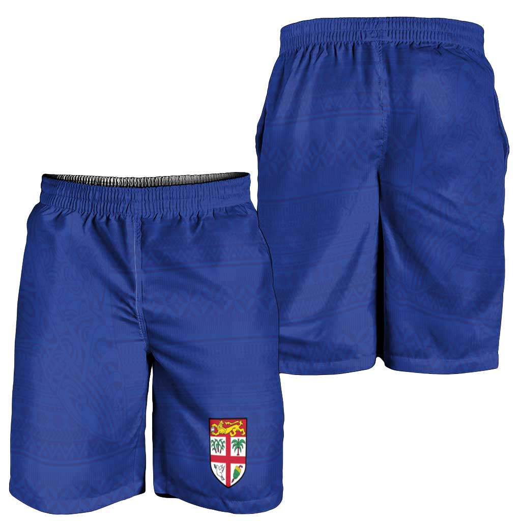 Fijian Football Shorts for Men Tapa Pattern and Shark Tribal