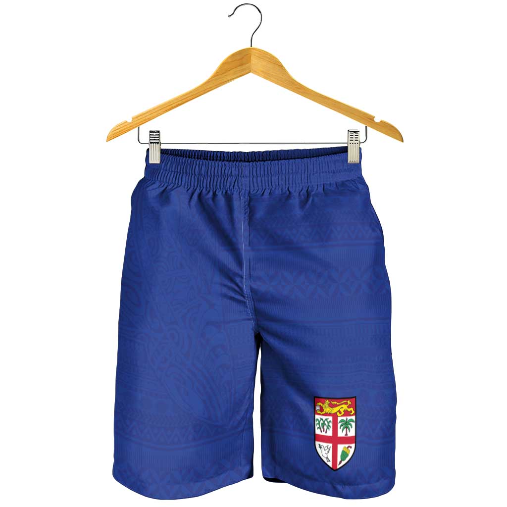 Fijian Football Shorts for Men Tapa Pattern and Shark Tribal