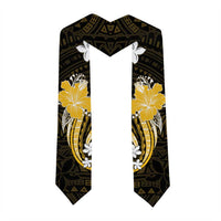 Gold Polynesian Pattern With Tropical Flowers Graduation Stole