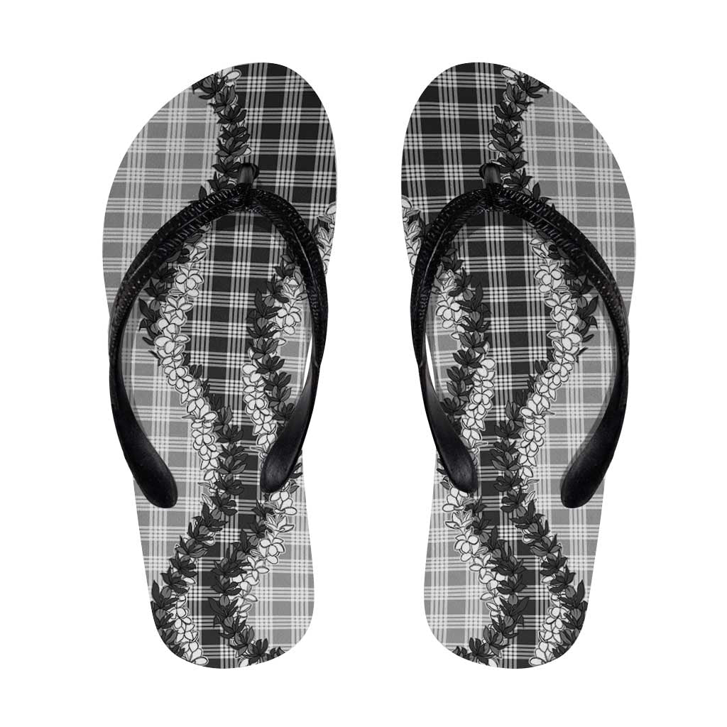 Gray Hawaii Palaka Flip Flops Hawaiian Honohono Lei