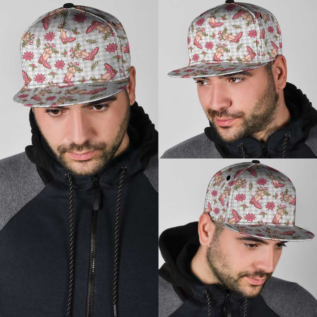 Gray Paniolo Palaka Hawaiian Cowgirl Christmas Snapback Cap - Polynesian Pride