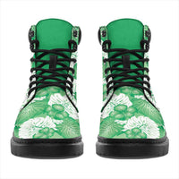 Green Aloha Hawaii All Season Boots Monstera Hibiscus Plumeria Seamless Vibes LT14 - Polynesian Pride