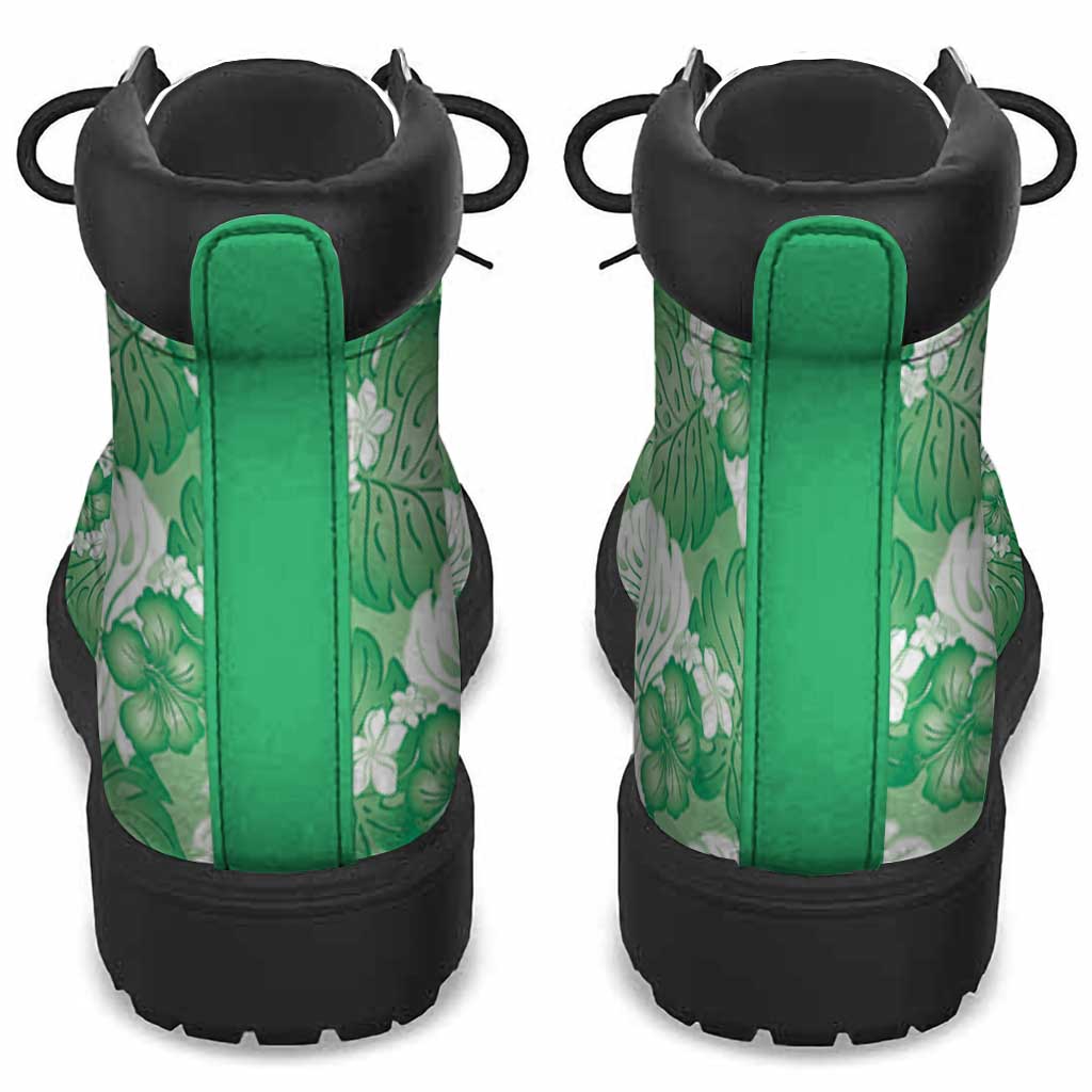 Green Aloha Hawaii All Season Boots Monstera Hibiscus Plumeria Seamless Vibes LT14 - Polynesian Pride