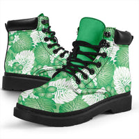 Green Aloha Hawaii All Season Boots Monstera Hibiscus Plumeria Seamless Vibes LT14 - Polynesian Pride