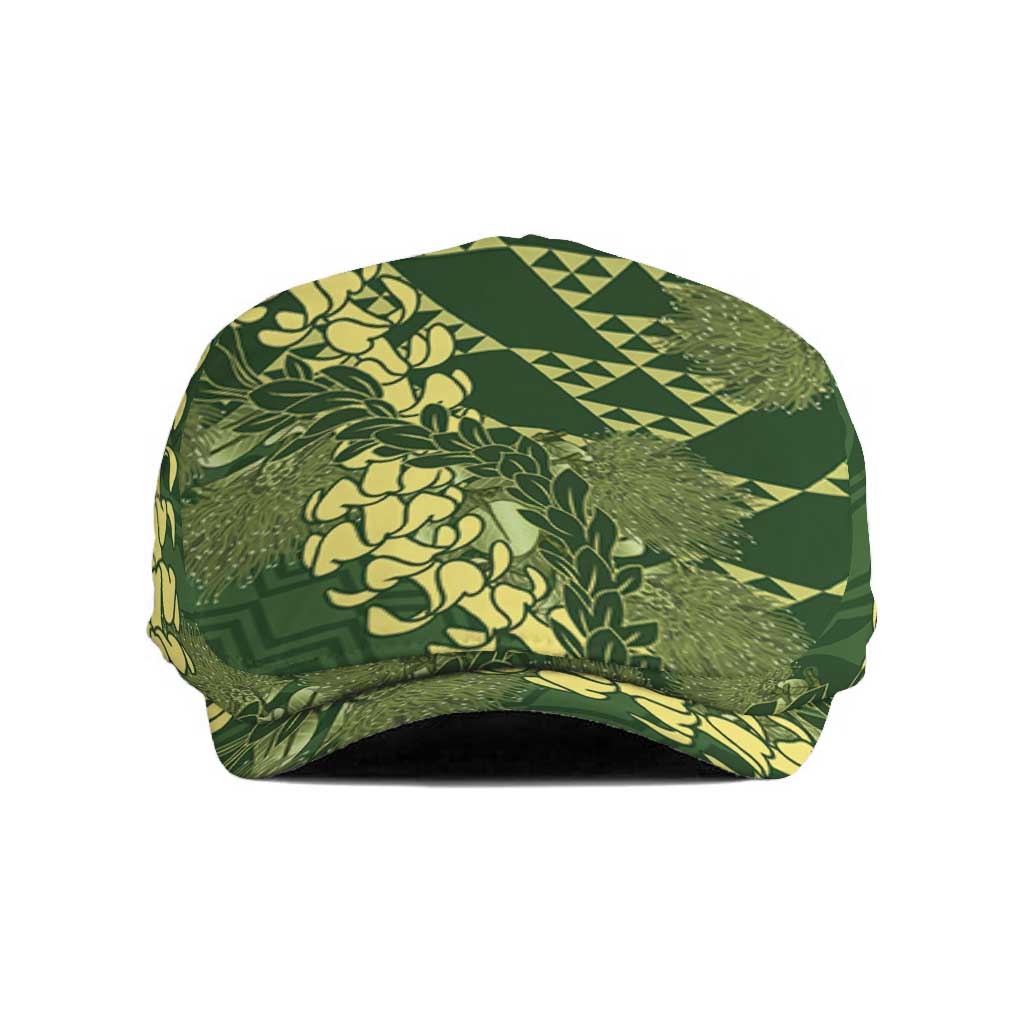 Green Aloha Hawaii Jeff Hat Hawaiian Kakau Ohia Lehua Lei LT14 Green - Polynesian Pride