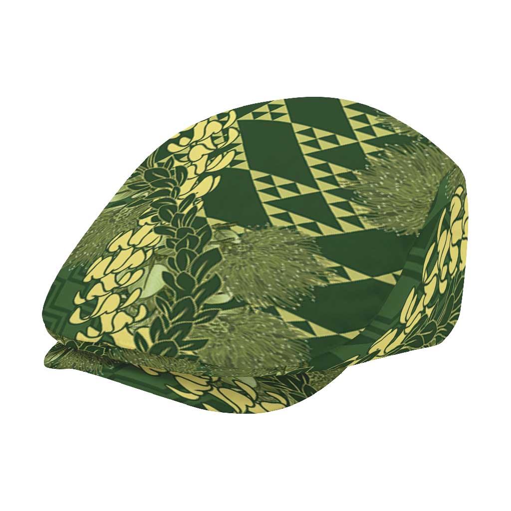 Green Aloha Hawaii Jeff Hat Hawaiian Kakau Ohia Lehua Lei LT14 - Polynesian Pride