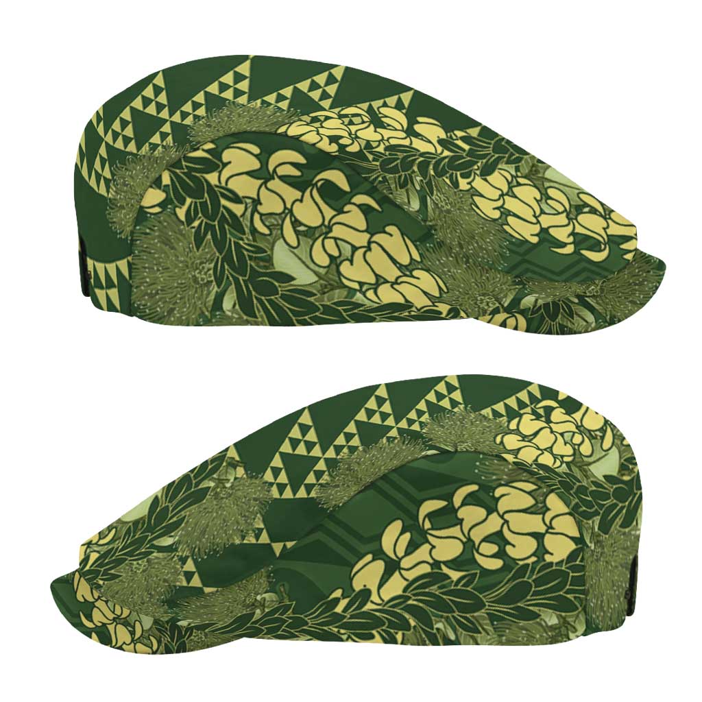 Green Aloha Hawaii Jeff Hat Hawaiian Kakau Ohia Lehua Lei LT14 - Polynesian Pride