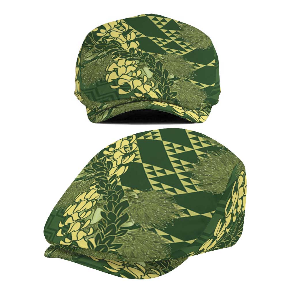 Green Aloha Hawaii Jeff Hat Hawaiian Kakau Ohia Lehua Lei LT14 - Polynesian Pride