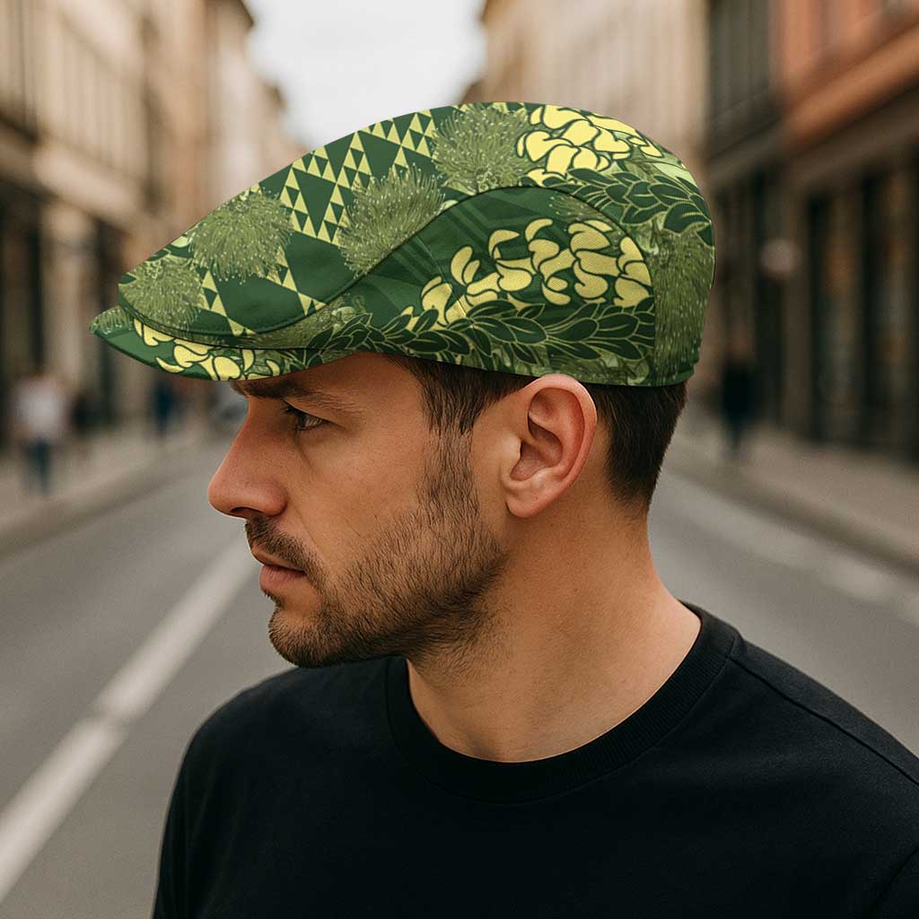 Green Aloha Hawaii Jeff Hat Hawaiian Kakau Ohia Lehua Lei LT14 - Polynesian Pride
