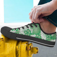 Green Aloha Hawaii Low Top Shoes Monstera Hibiscus Plumeria Seamless Vibes - Polynesian Pride