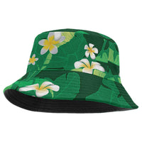 Green Banana Leaf Hawaii Bucket Hat Lau Maia Plumeria Tropical Summer Vibes LT14 One Size Green - Polynesian Pride