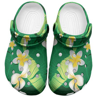 Green Banana Leaf Hawaii Clogs Shoes Lau Maia Plumeria Tropical Summer Vibes LT14 Green - Polynesian Pride