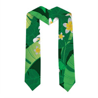 Green Banana Leaf Hawaii Graduation Stole Lau Maia Plumeria Tropical Summer Vibes LT14 - Polynesian Pride