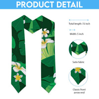 Green Banana Leaf Hawaii Graduation Stole Lau Maia Plumeria Tropical Summer Vibes LT14 - Polynesian Pride