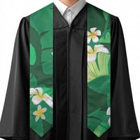 Green Banana Leaf Hawaii Graduation Stole Lau Maia Plumeria Tropical Summer Vibes LT14 - Polynesian Pride