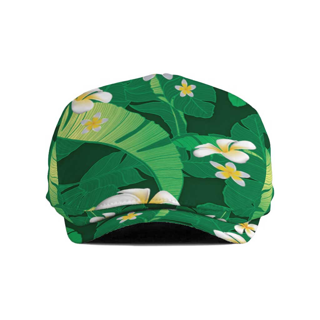Green Banana Leaf Hawaii Jeff Hat Lau Maia Plumeria Tropical Summer Vibes LT14 Green - Polynesian Pride