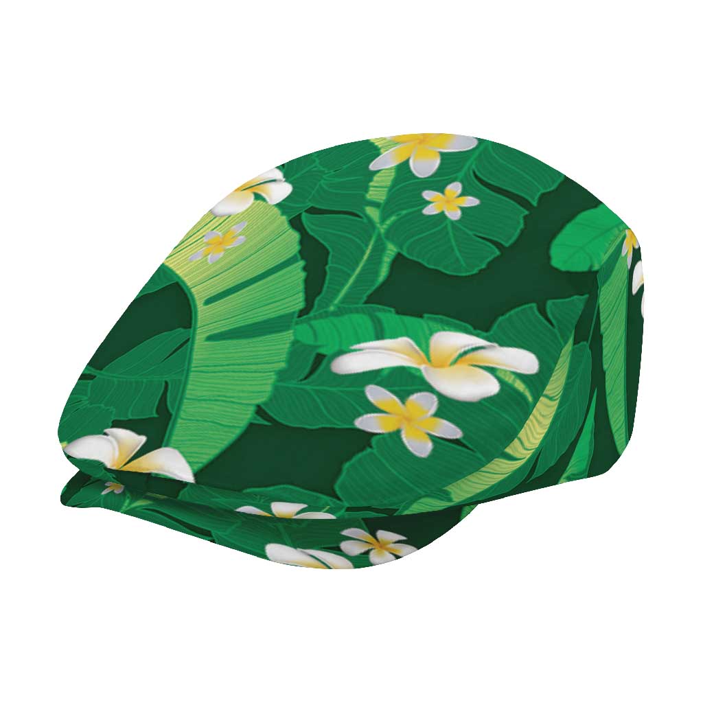 Green Banana Leaf Hawaii Jeff Hat Lau Maia Plumeria Tropical Summer Vibes LT14 - Polynesian Pride