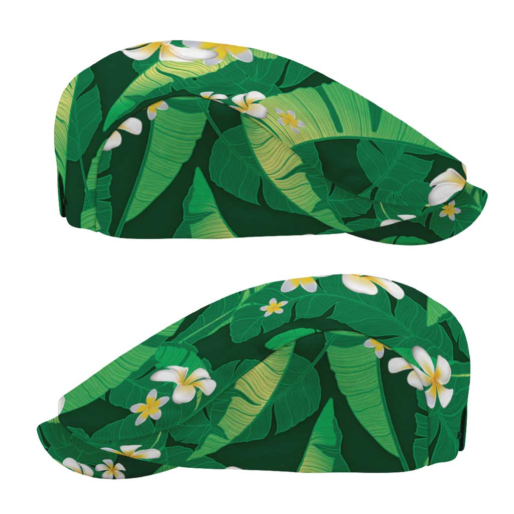 Green Banana Leaf Hawaii Jeff Hat Lau Maia Plumeria Tropical Summer Vibes LT14 - Polynesian Pride