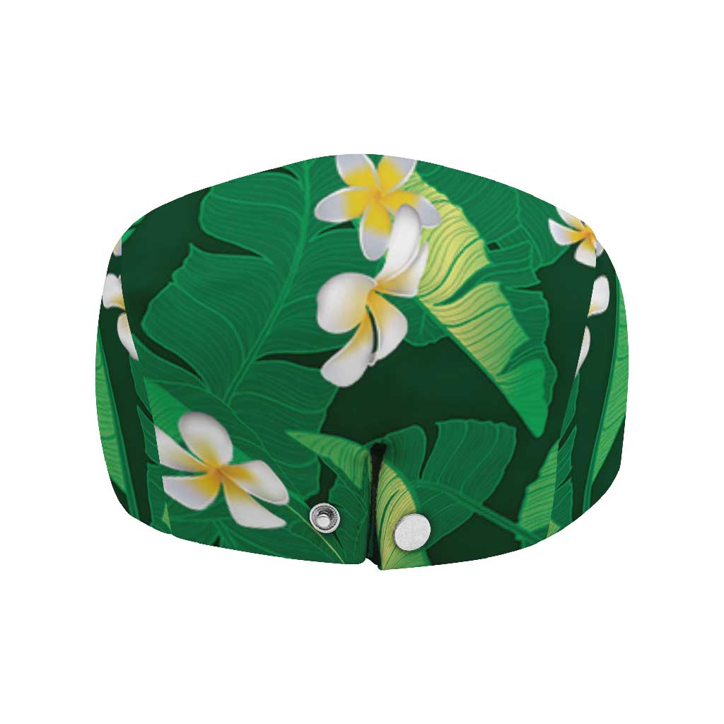 Green Banana Leaf Hawaii Jeff Hat Lau Maia Plumeria Tropical Summer Vibes LT14 - Polynesian Pride
