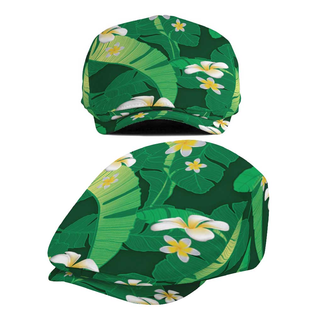 Green Banana Leaf Hawaii Jeff Hat Lau Maia Plumeria Tropical Summer Vibes LT14 - Polynesian Pride