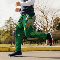 Green Banana Leaf Hawaii Jogger Pants Lau Maia Plumeria Tropical Summer Vibes LT14 - Polynesian Pride