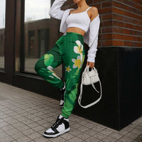 Green Banana Leaf Hawaii Jogger Pants Lau Maia Plumeria Tropical Summer Vibes LT14 - Polynesian Pride