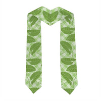 Green Hawaii Kalo Palaka Motifs Graduation Stole Hawaiian Taro Leaves Elegant Vibes