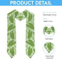 Green Hawaii Kalo Palaka Motifs Graduation Stole Hawaiian Taro Leaves Elegant Vibes